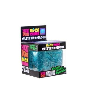 Nice Cube Glitter & Glow - Blue Glitter Squishy for Kids